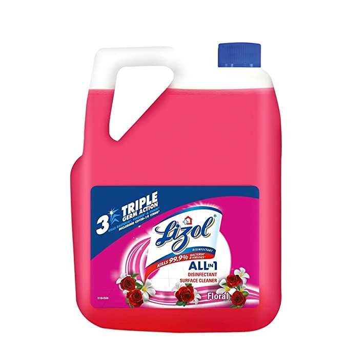 Lizol Disinfectant Surface & Floor Cleaner Liquid, Floral – 5 Litre | Suitable For All Floor Cleaner Mops | Kills 99.9% Germs