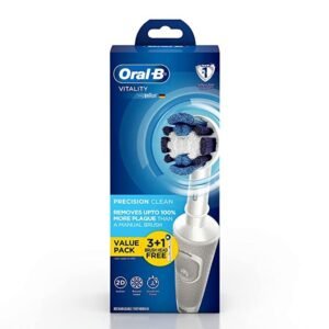 Oral B Vitality Criss Cross Electric Rechargeable Toothbrush with 3+1 Free refill