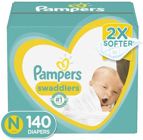 Diapers Newborn/Size 0 (< 10 lb), 140 Count - Pampers Swaddlers Disposable Baby Diapers, Enormous Pack (Packaging May Vary)