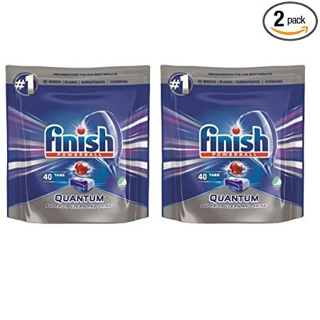 Finish Dishwasher Detergent Tablet Quantum, 80 Tabs (40 Tabs Pack Of 2)