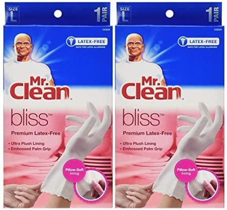 Mr. Clean Bliss Latex-Free Gloves, Large, 2 Pairs