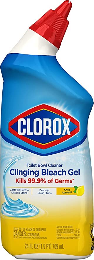 Clorox Toilet Bowl Cleaner Clinging Bleach Gel – 709 ml (Crisp Lemon Scent)