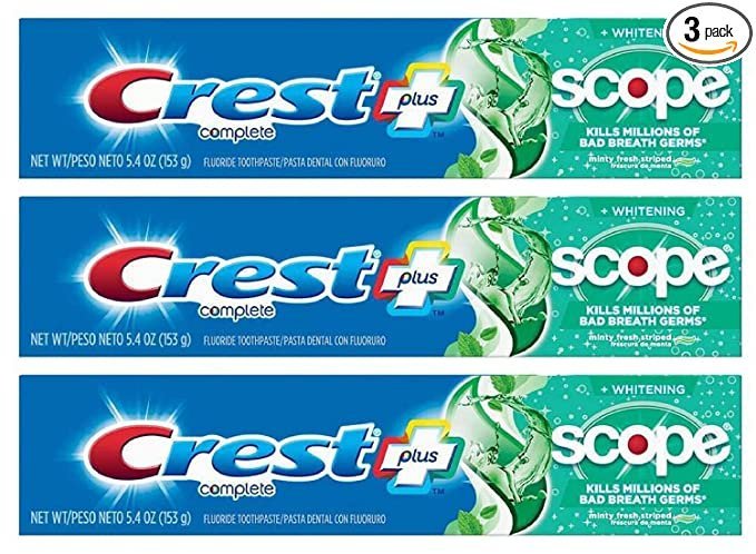Crest Toothpaste Plus Scope Whitening Minty Fresh (Pack of 3)