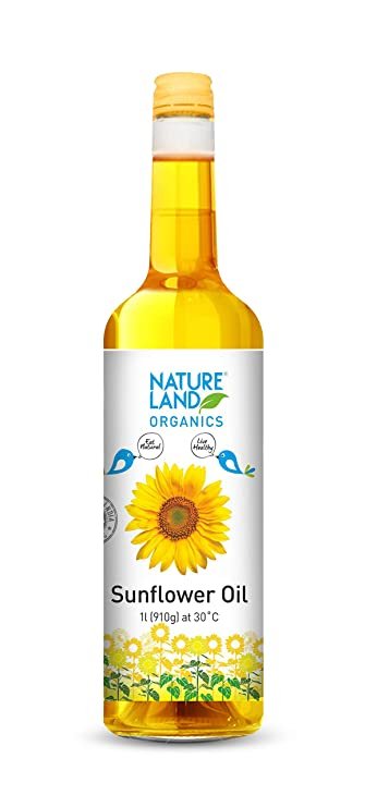 Natureland Organics Sunflower Oil 1 LTR – Cold Pressed