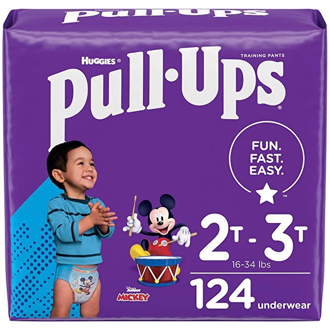Pull-Ups Learning Designs Potty Training Pants for Boys, Size 2T-3T (18-34 Pounds), 124 Count, One Month Supply (Packaging May Vary)