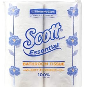 Scott Essential Toilet Tissue 54003A – 2 Ply Toilet Paper – 4 Toilet Rolls x 230 Toilet Tissue Sheets (920 Total)
