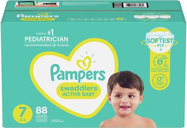 Diapers Size 7, 88 Count – Pampers Swaddlers Disposable Baby Diapers, (Packaging May Vary)