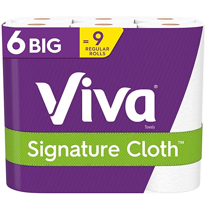 Viva Signature Cloth Choose-A-Sheet Paper Towels, White, 6 Big Rolls = 83 Sheets per roll, Kitchen Paper Towels