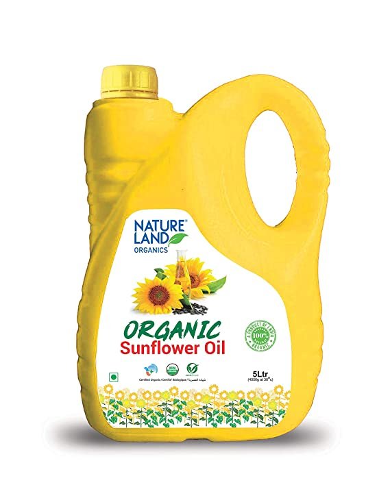 Natureland Organics Sunflower Oil 5 LTR – Cold Pressed