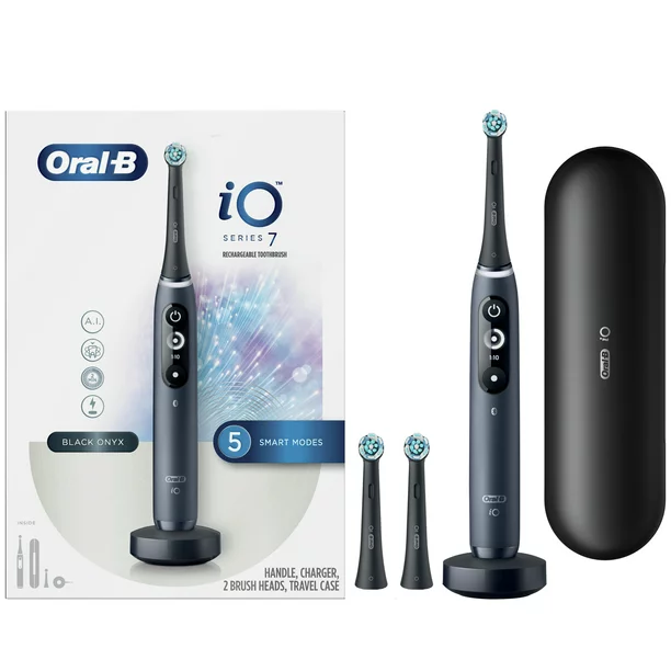 Oral-B IO Series 7 Electric Toothbrush With 2 Brush Heads, Black Onyx