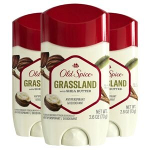Old Spice Men’s Antiperspirant & Deodorant Grassland With Shea Butter, 2.26oz (Pack Of 3)