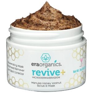 Era Organics Microdermabrasion Facial Scrub & Face Exfoliator – Spa Quality Exfoliating Face Mask With Manuka Honey & Walnut