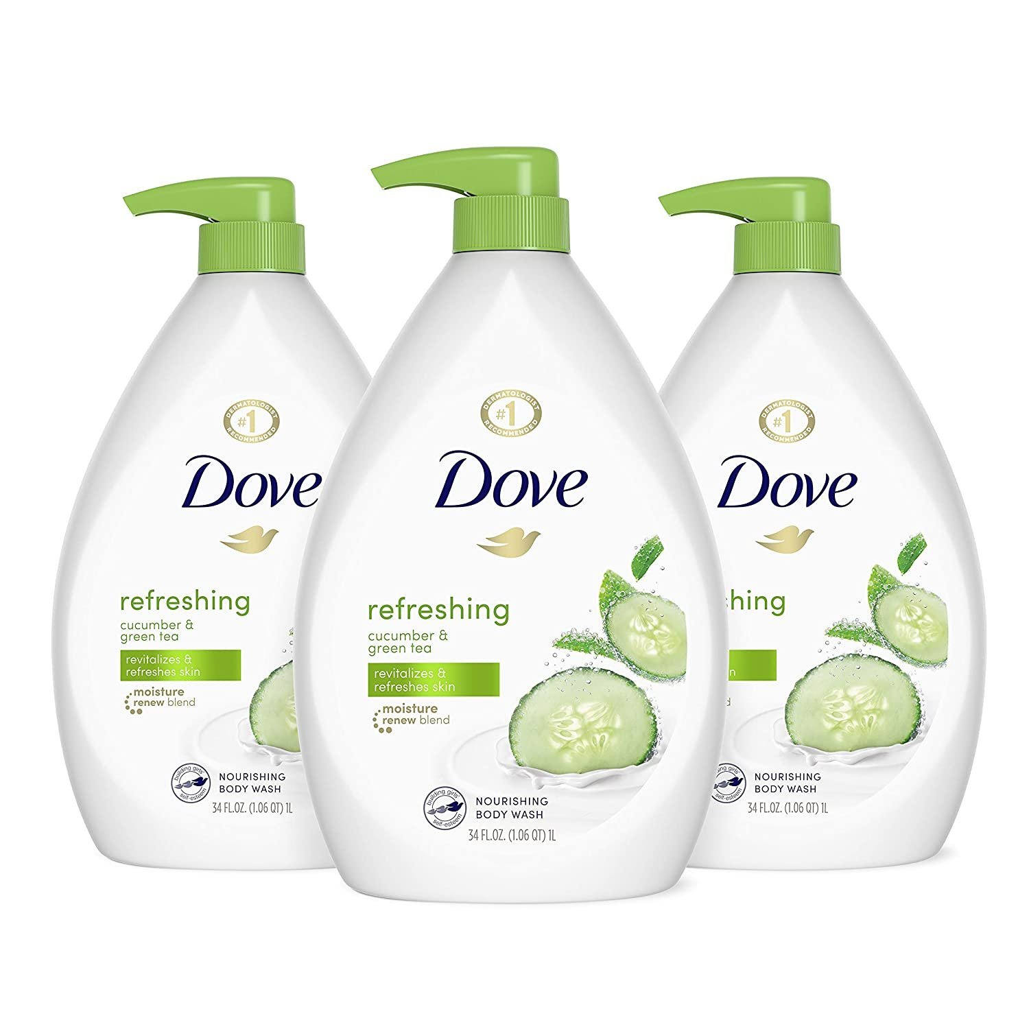 Dove Refreshing Body Wash With Pump Revitalizes And Refreshes Skin Cucumber And Green Tea Effectively Washes Away Bacteria While Nourishing Your…