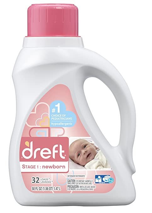 Dreft 2x Ultra Baby Laundry Detergent for High Efficiency Machines Liquid 32 Loads, 50-Ounce