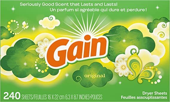 Gain Dryer Sheets Laundry Fabric Softener, Original Scent, 240 Count