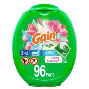 Gain Flings Spring Daydream Scent, 96 Count Laundry Detergent Pacs