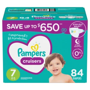 Pampers Cruisers All Night Protection Diapers, Size 7, 84 Ct.