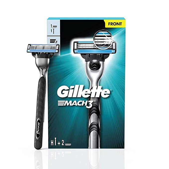 GILLETTE Mach 3 Shaving Razor (Handle + 2 Cartridge)