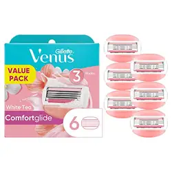 View larger image Add to Compare  Share Gillette Venus ComfortGlide Womens Razor Blade Refills, 6 Count,(Pack of 1) White Tea Scented Gel Bar