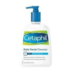 Face Wash by CETAPHIL, Daily Facial Cleanser for Sensitive, Combination to Oily Skin, 16 oz, Gentle Foaming, Soap Free