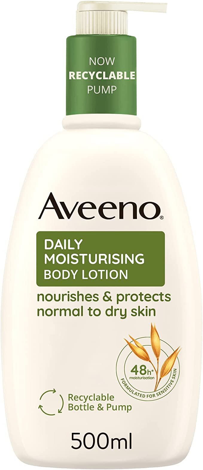 Aveeno Daily Moisturising Lotion | For Normal to Dry Skin Care | With Prebiotic Oatmeal and Glycerin | Moisturises for 24 Hours | 500 ml [Packaging may vary]