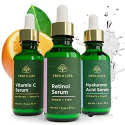 Anti Aging Face Serum 3-Pack – Vitamin C Serum, Retinol Serum, Hyaluronic Acid Serum