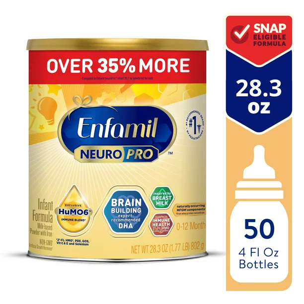Home / Baby Formula & Other Milks / Enfamil NeuroPro Baby Formula, Triple Prebiotic Immune Blend with 2’FL HMO & Expert Recommended Omega-3 DHA, Inspired by Breast Milk, Non-GMO, Powder Can, 28.3 Oz