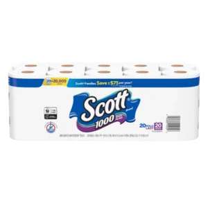 Scott 1000 Toilet Paper, 20 Rolls, 20,000 Sheets